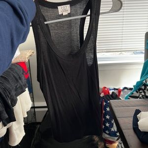 Plain black ripped tank